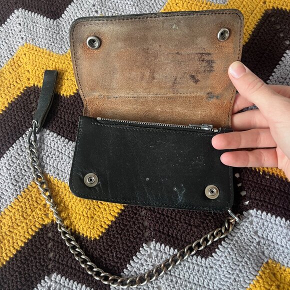 Harley Davidson Genuine Leather Wallet with Chain - Picture 4 of 4